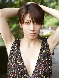 Skiny and sexy model japanese Emi Kobayashi posing in several outfits