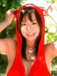 Sexy and busty japanese Kitamura Hitomi in red bikini