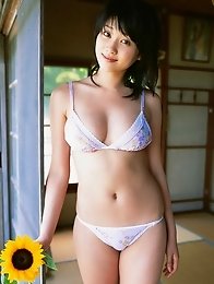 Mikie Hara is a sexy Asian babe posing in her bra and panties