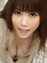 Honami Uehara posing her natural big tits in several outfits