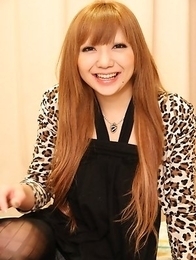 Minami Itao taking her clothes off to show her nice titties and play with her hairy pussy