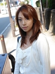 Yuri Rie gives blowjob in the car and shows