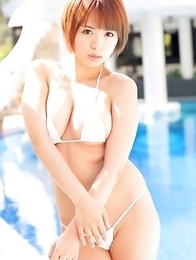 As soon as Rika took to the poolside wearing that sexy white bikini, it was if time had come to a screeching halt.