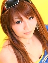 Minami Haduki busty is hot cupcake in blue latex outfit